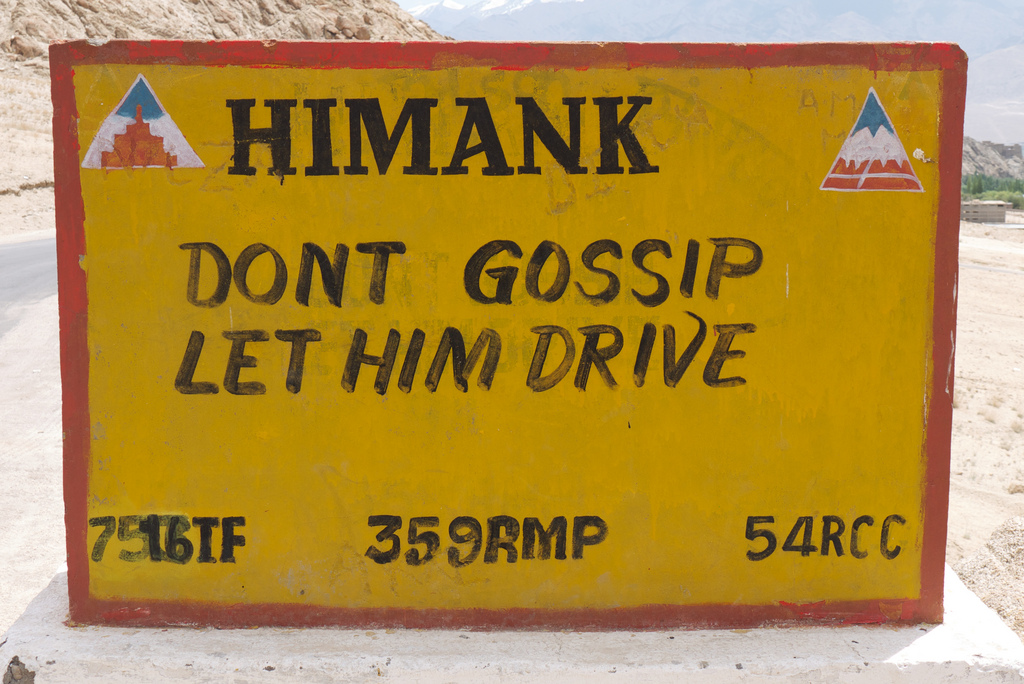 Road signs in Ladakh 