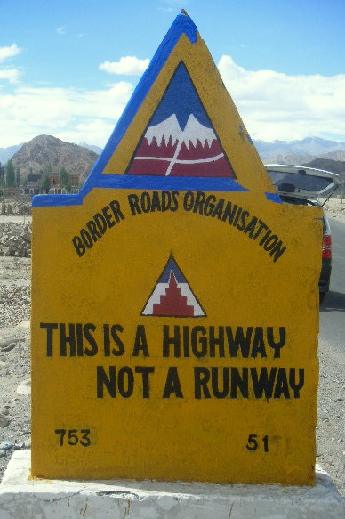 Road signs in Ladakh 