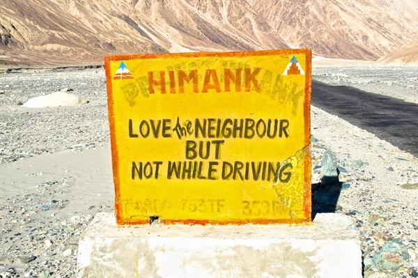 Road signs in Ladakh 