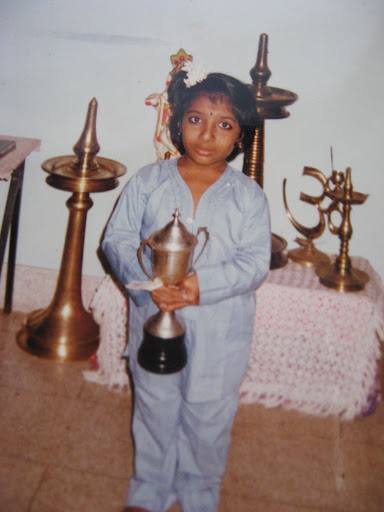 My first all rounder trophy in standard 5th