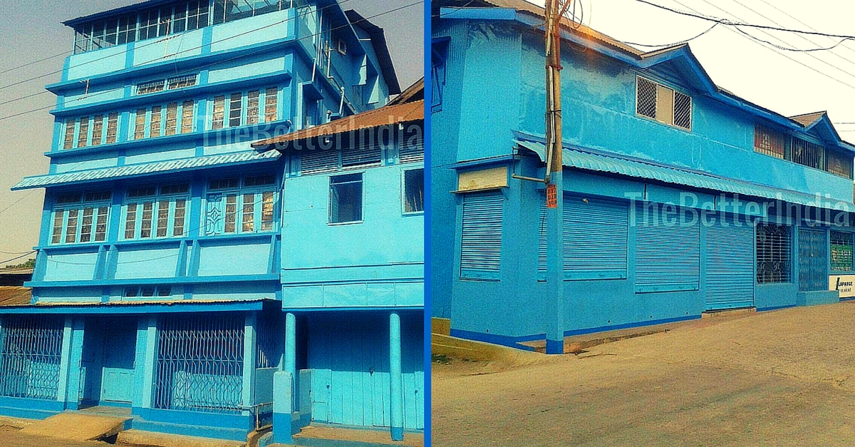 Shops in a Town in Assam Have Been Painted Blue. Here’s Why.