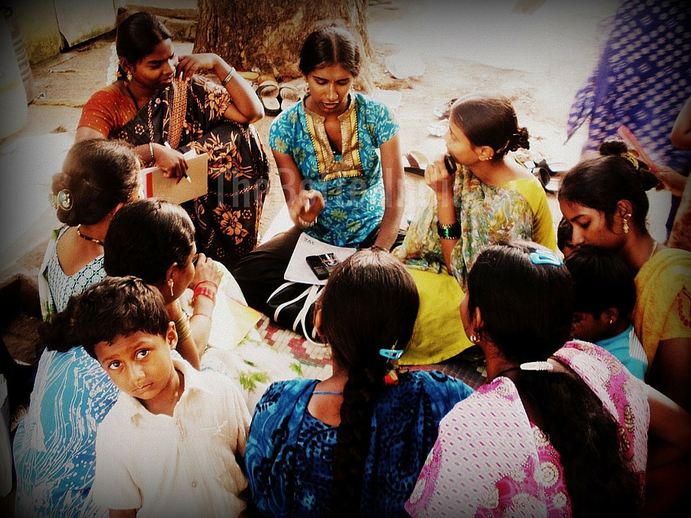 Priyanka (centre) during a script writing session 