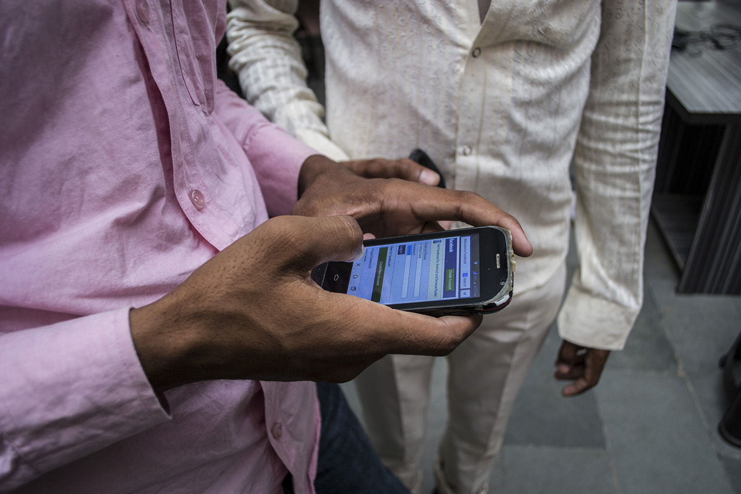 The area around the CIRC has become a Wi-Fi access hub for villagers. Photo: Mubeen Siddiqui