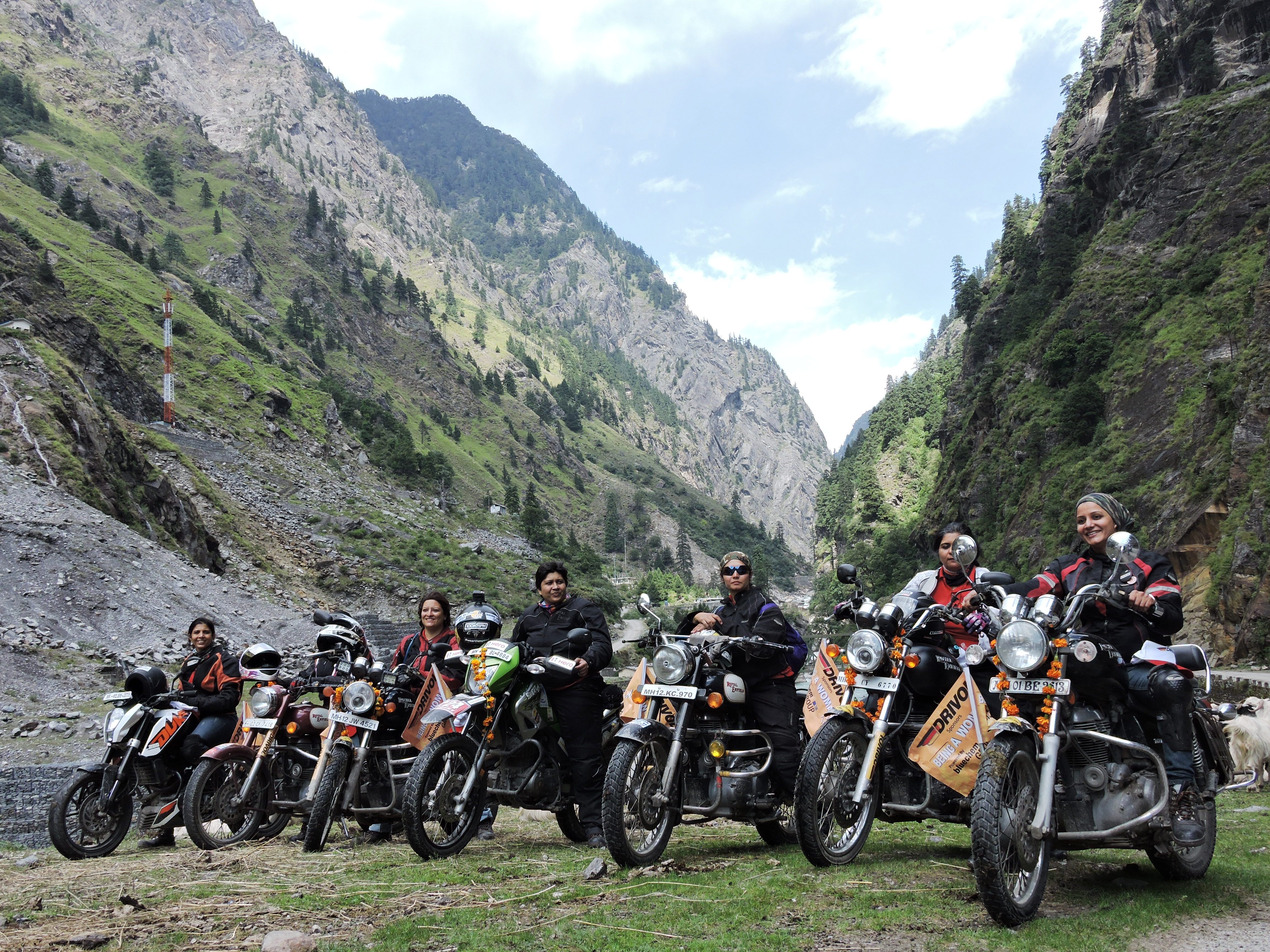 The women hopped on to their heavy-duty motor bikes and made their way from Dehradun, the state capital of Uttarakhand, towards the highest motorable pass at 18,399 ft above sea level.