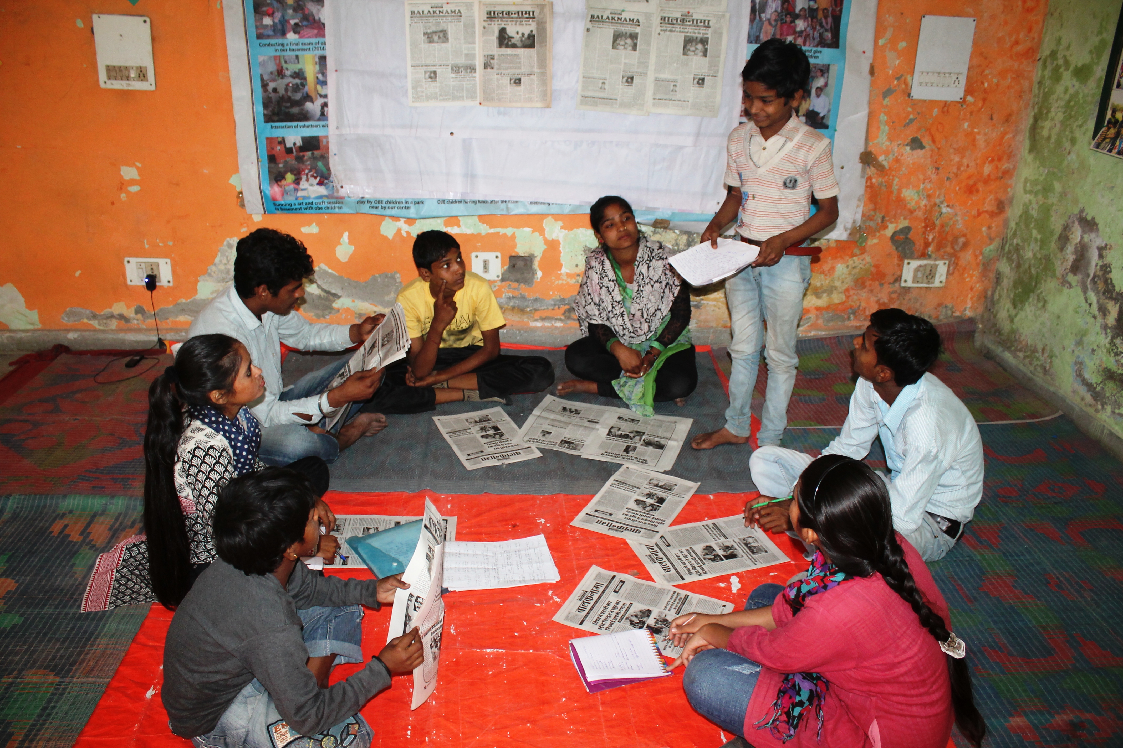 Batuni reporter Tanzeem sharing a story with the team