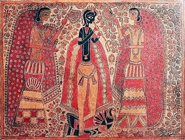 Madhubani-Krishna__Radha_made_by_Sita_devi