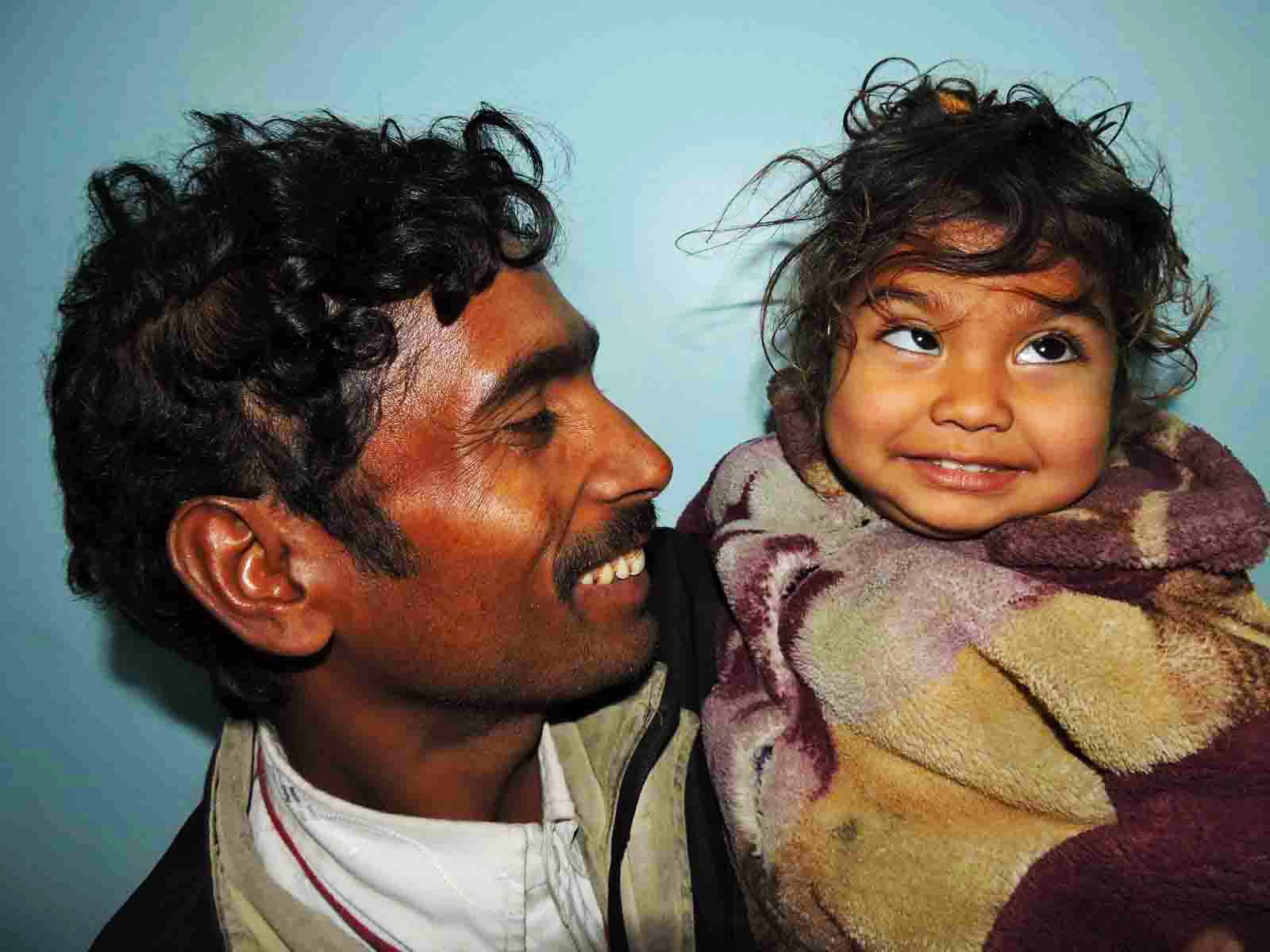 2-year-old Kanika, a beneficiary of the Akhand Jyoti Eye Hospital