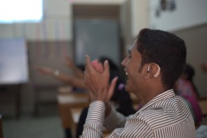 A hearing disabled youth enjoying class at one of the Pankh centres