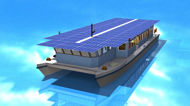 first solar powered tourist boat