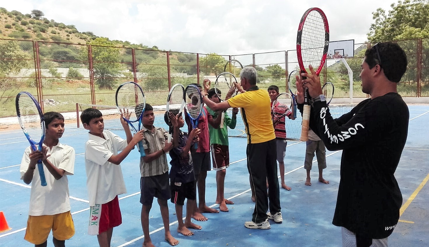 Visuals of Tennis training lessons for the Children at BKS