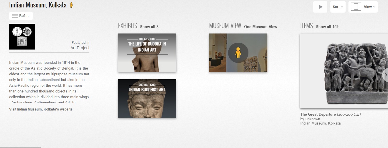 Screen grab of the Google Cultural Institute website.