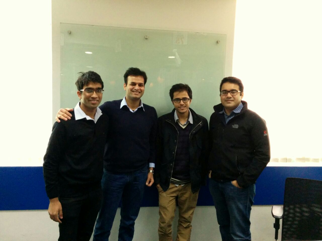 Routofy founders with Snapdeal Founders Rohit Bansal & Kunal Behl