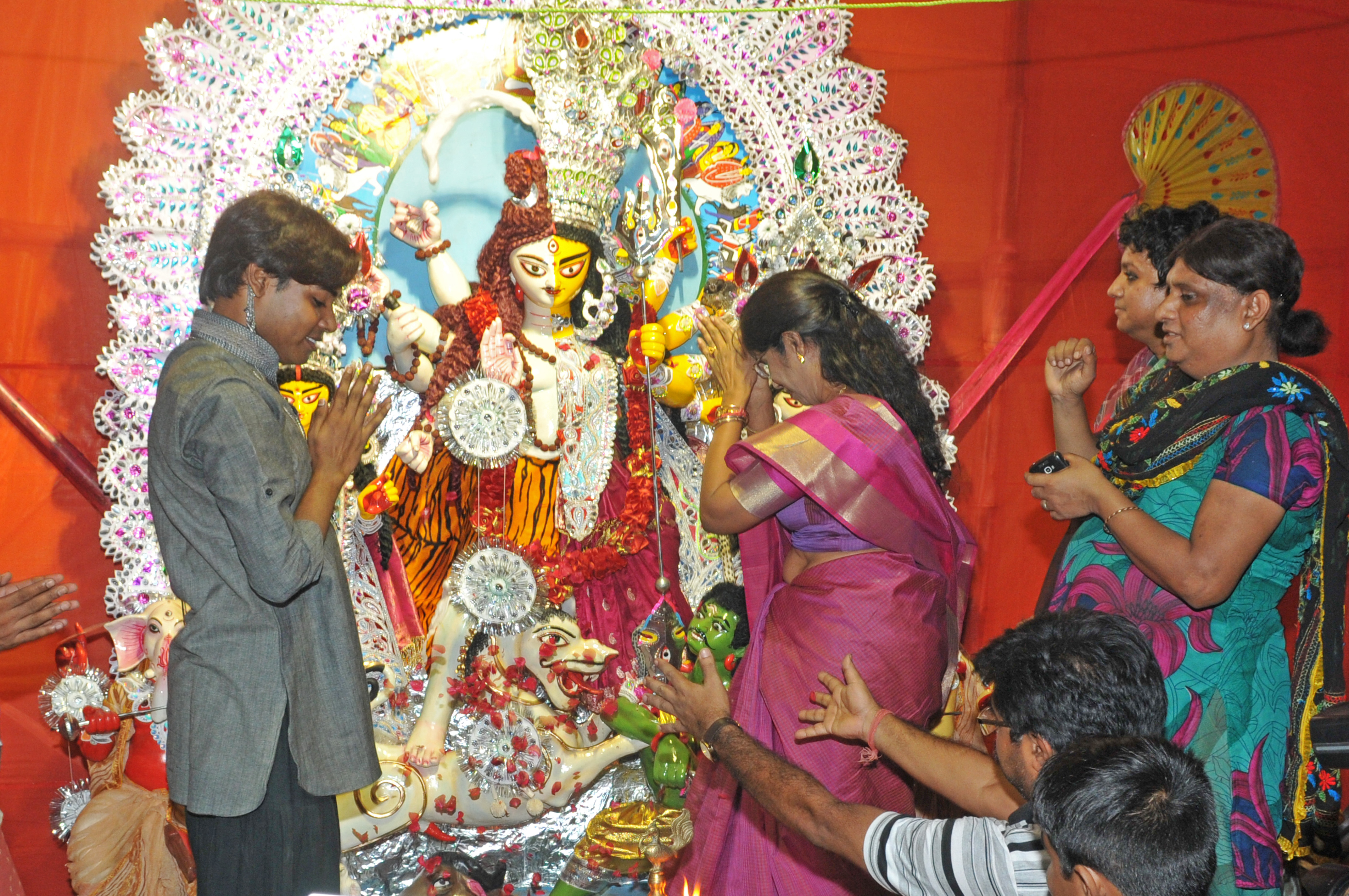 In Kolkata, to make their presence felt in the mainstream, the transgender community regularly organise events such as musical programmes, plays, film screenings, discussions on the transgender experience, and even special Durga puja celebrations