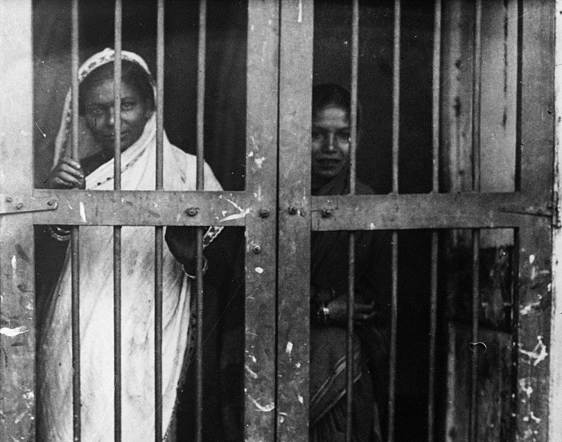 Prostitutes in the red light district of pre-Independence Bombay. 