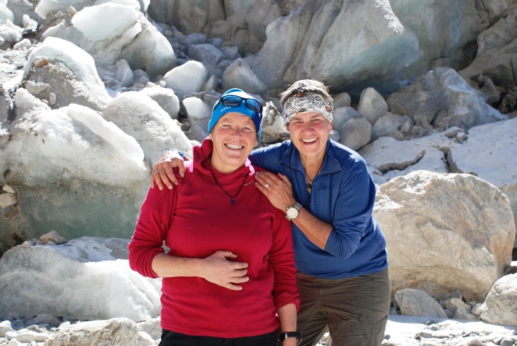  Liv Arnesen and Ann Bancroft at Gomukh.