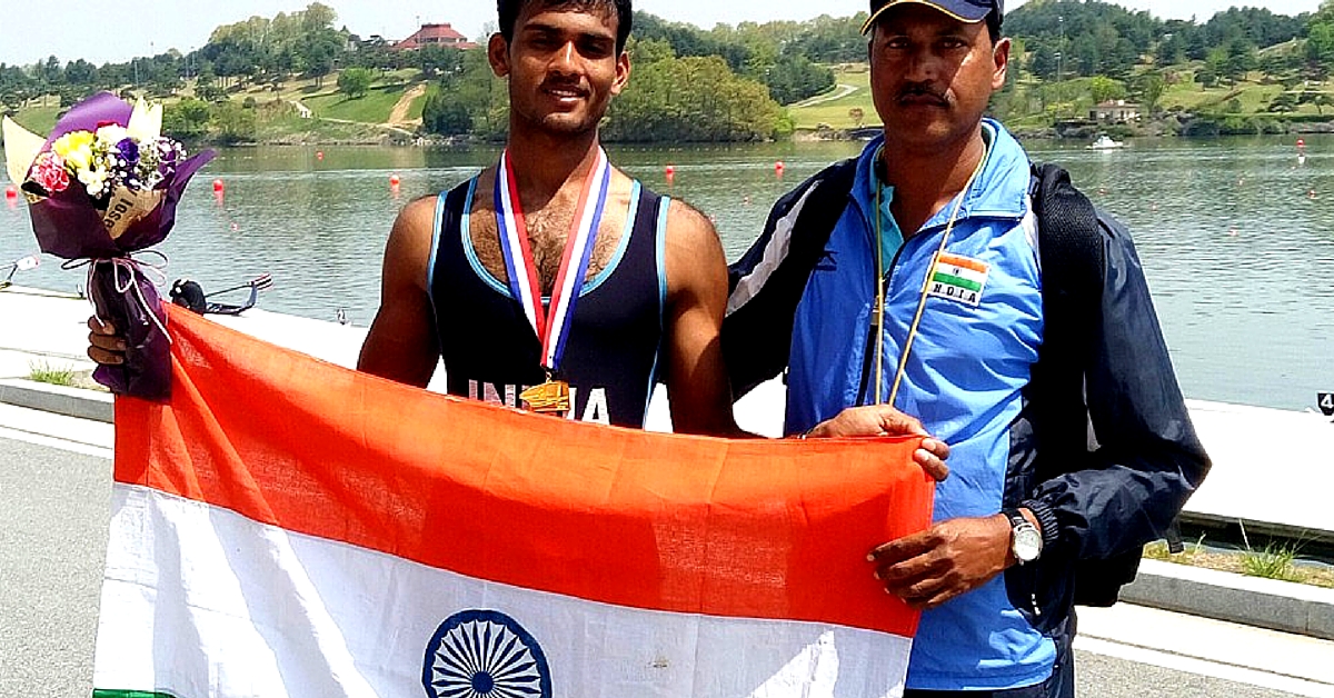 Dattu Bhokanal with his coach, Ismail Baig