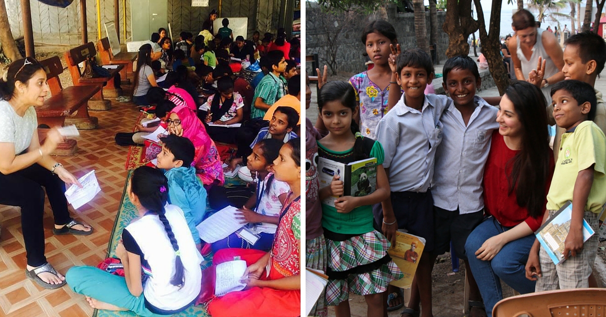 Volunteers teaching classes.