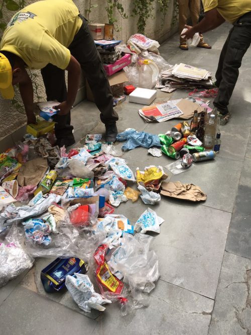 Waste material being segregated by PomPom staff