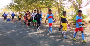 On his way to training at the AIFF U14 India probable’s selection camp in Bhopal