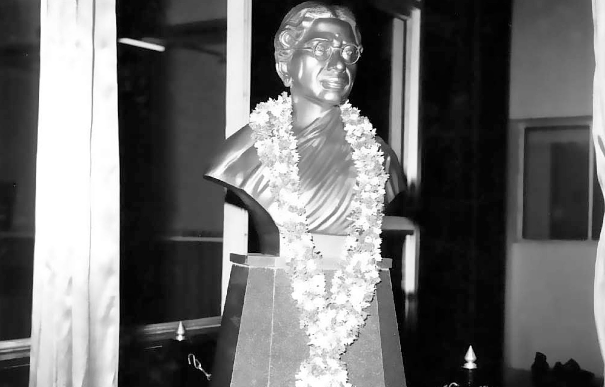 A bust of Dr Muthulakshmi Reddy at the Cancer Institute, Chennai