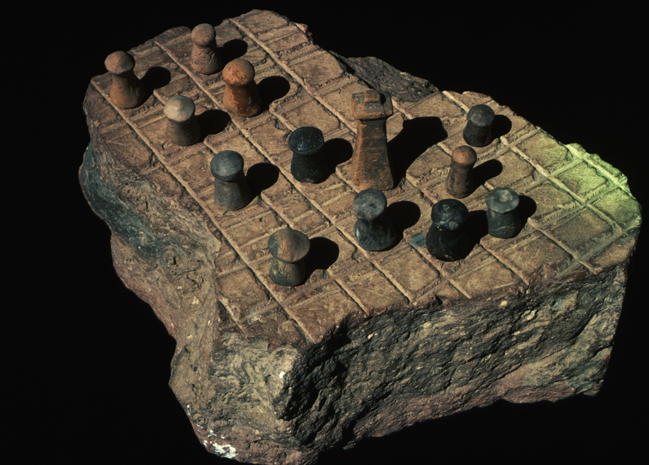 ca. 1970-1995, Harappa Museum, Pakistan --- Chess Board, Pakistan --- Image by © CORBIS