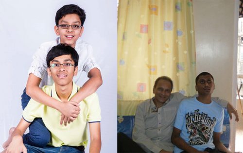 Aahan with his brother, Vishal with his father