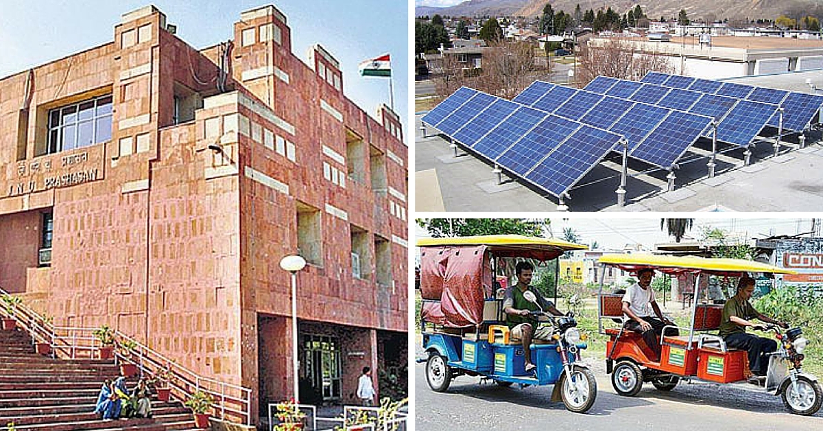 Delhi’s JNU Campus to Go Green: Will Lead the Way with Solar Power, E-Rickshaws and Bicycles