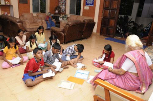 A class in progress at Anandam Old Age Home