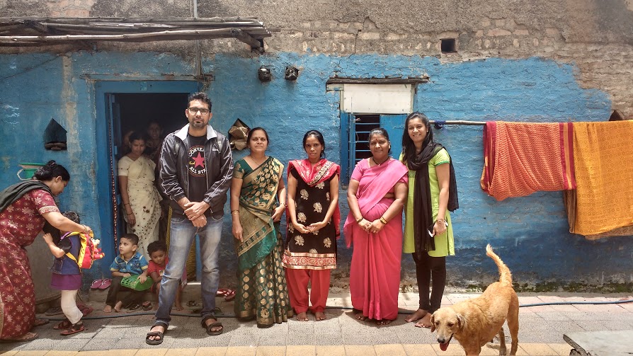 (L-R) Sarang with the social workers and teachers from the campaign, Mahananda Hange, Sandhya, Lakshmi Pawar and Gauri Sonawane.