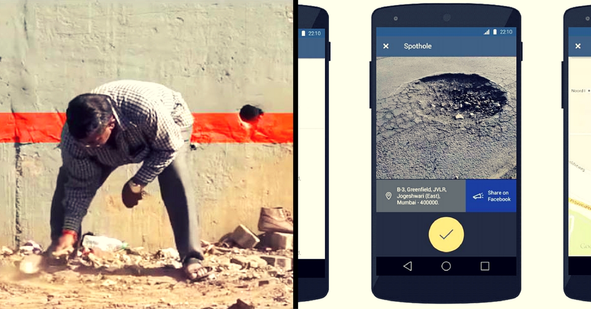 This App Is Helping Mumbaikars Report Potholes, Track Them and Even Fill Them Up!