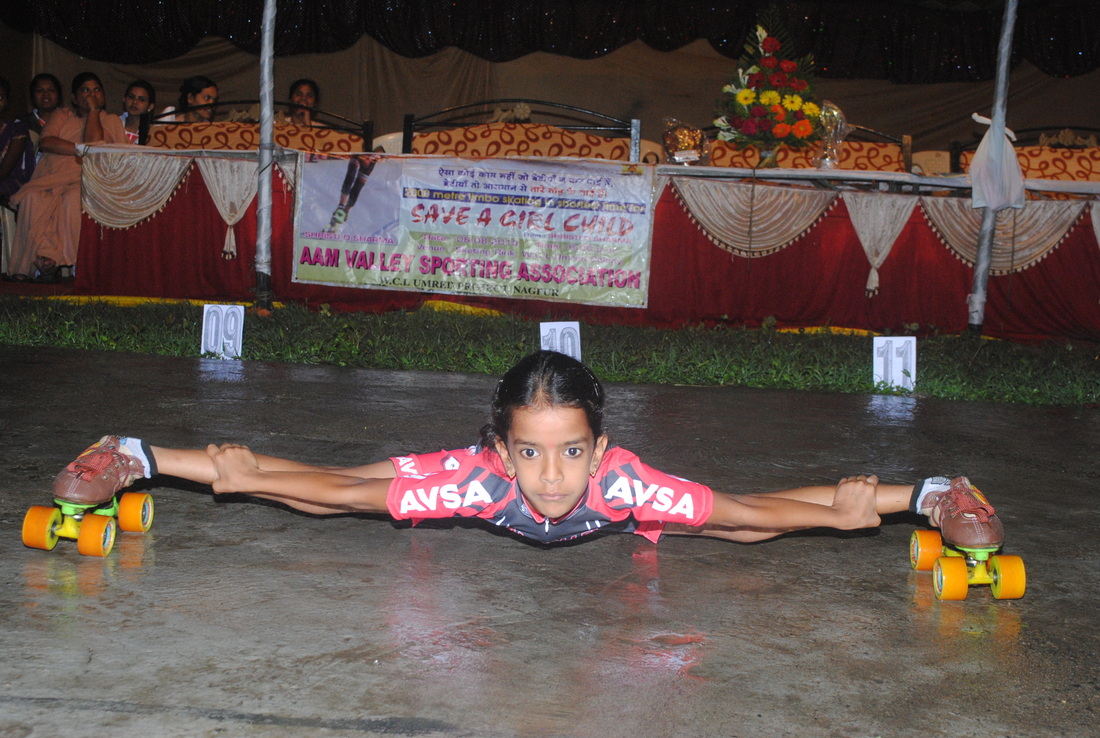 Shristi has won several roller skating medals.