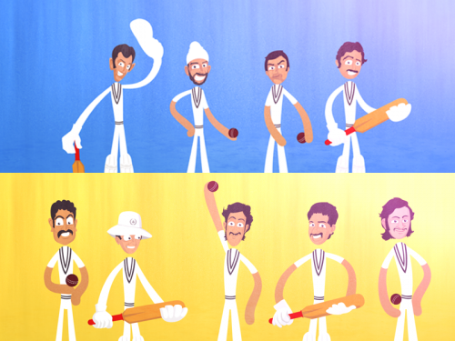 caricatures of the Indian Cricketers