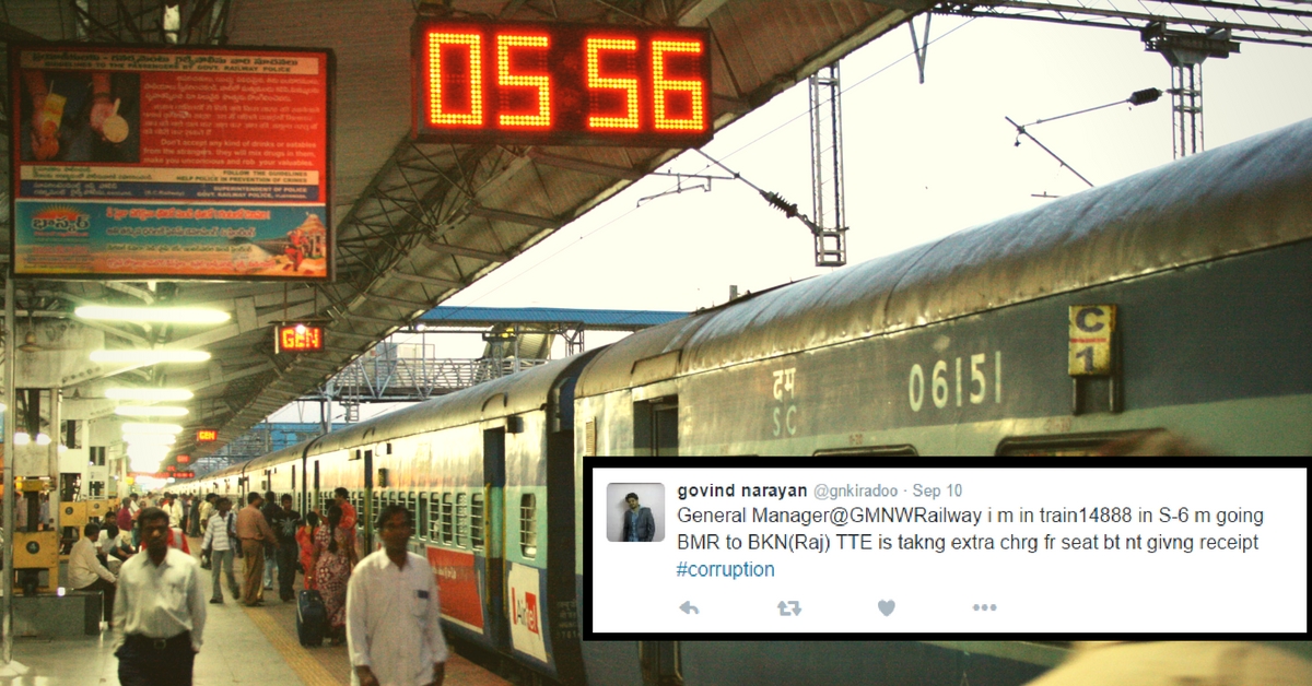 One Tweet to Railway Ministry & Corrupt TTE Was Suspended While Still on the Train. Here’s How!
