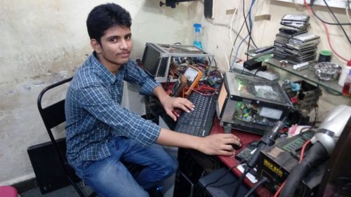 Jayant Parab with his PC