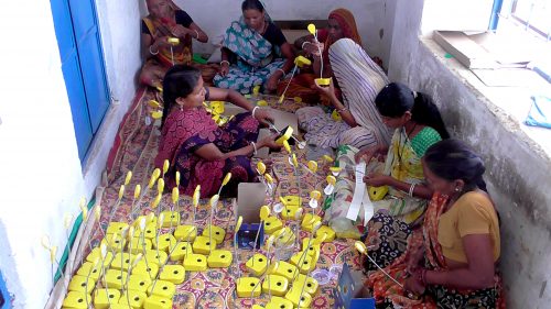 Women come in everyday to the assembly unit to work. 