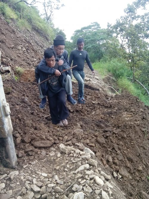 With roads wiped out completely after the floods, people’s mobility was severely affected.