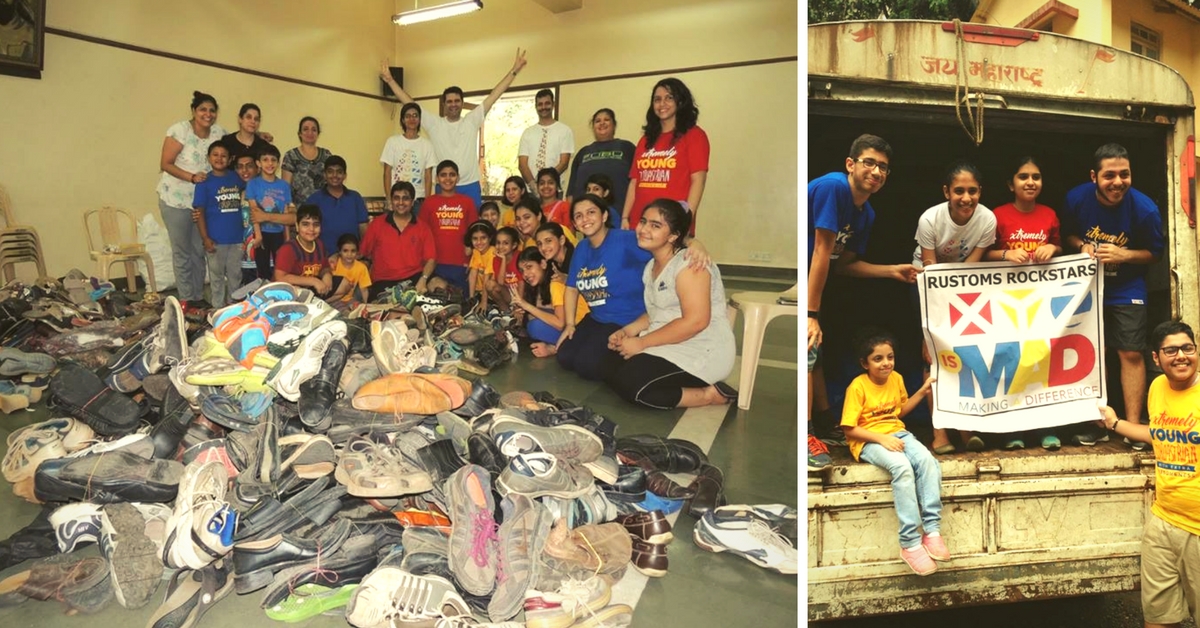 How 100 Parsi Kids Collected 12000+ Shoes under 3 Hours For the Underprivileged in Mumbai