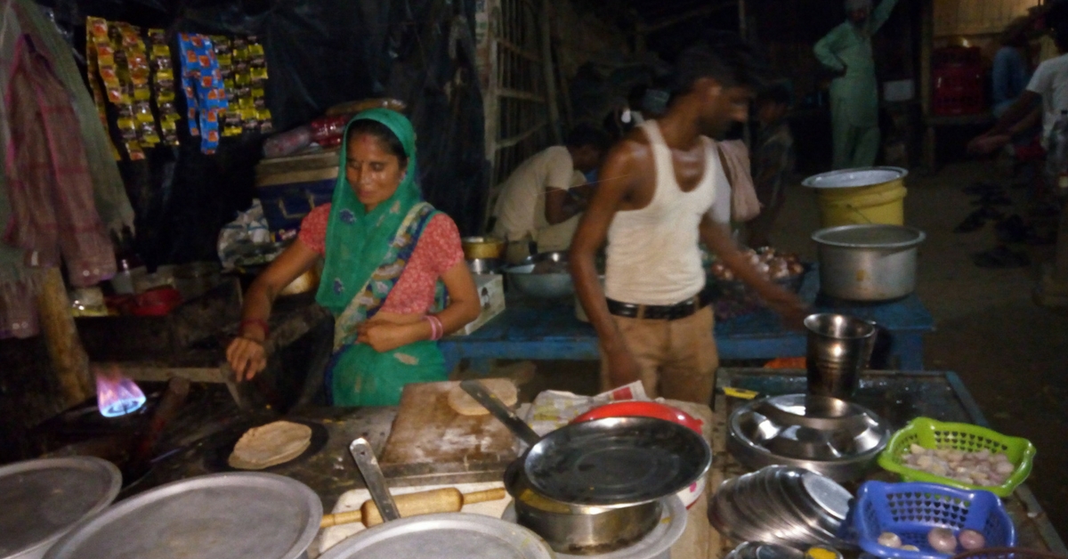 Lakshmi and Krishna Gopal, at the dhaba