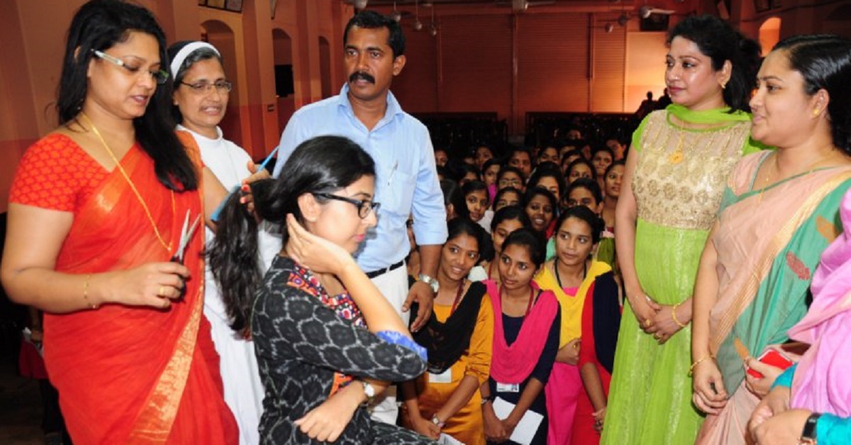 District Panchayat member donates own hair for cancer survivor bride in  Kasaragod Public representative donates own hair to cancer survivor bride  panchayat member donates hair