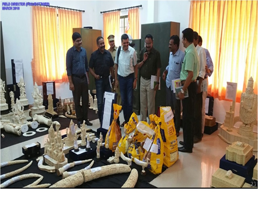 Dr. Amit Mallick and his team with the seized ivory,