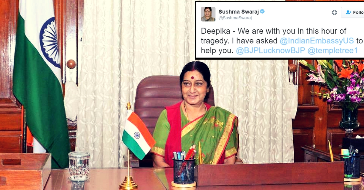 Twitter Hero: Sushma Swaraj Helps Woman & Her Newborn Stranded in the US after Husband’s Death