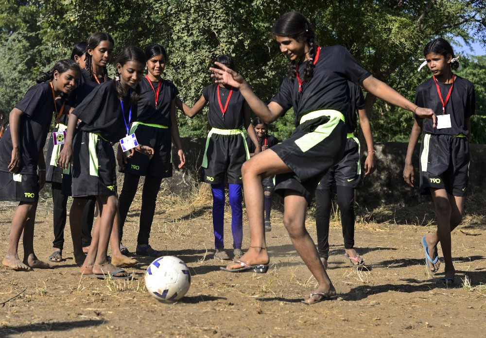 14 year old Beena came from Sakariya village for a football camp in Meeno Ka Naya Gaon, said ‘I have never felt such freedom and happiness’.