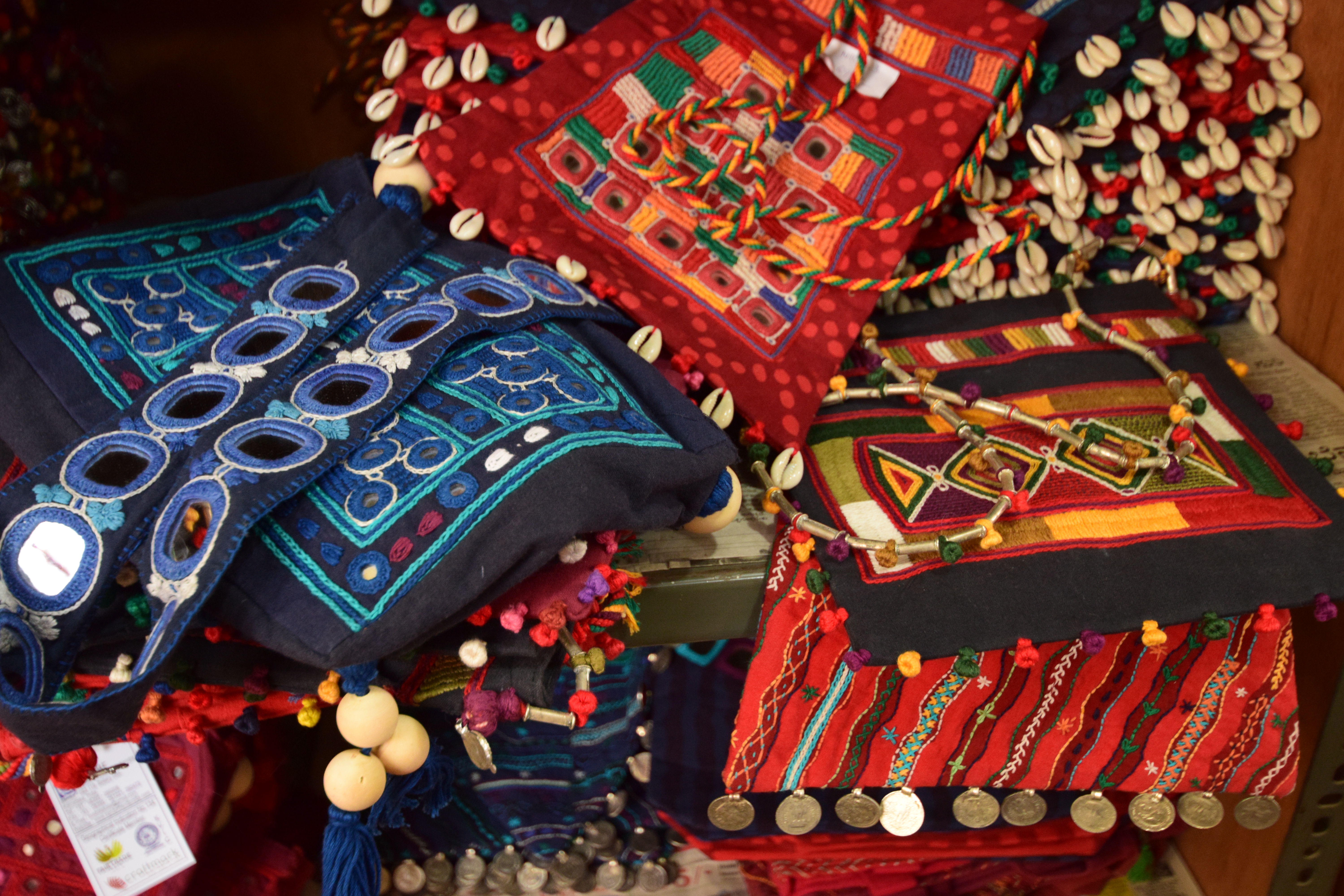 Some of the colorful handbags