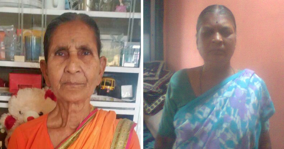 (L-R) War widows Sumati Yadav and Suman Sonawane 