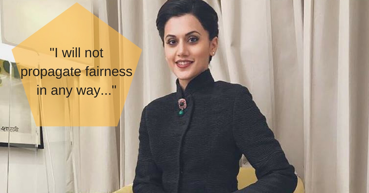 Pink Actress Taapsee Pannu Takes a Bold Stand Against Fairness Cream Brands