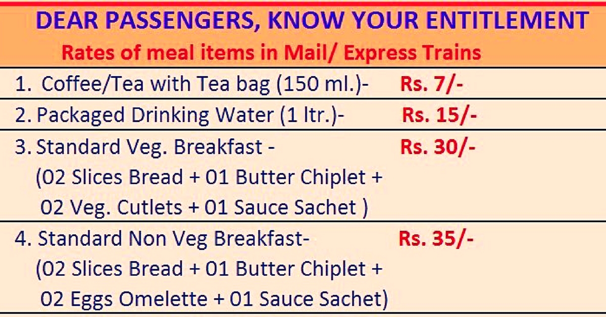 Tea at ₹7, Lunch at ₹50 – Indian Railways Tweets Menu So Customers Don’t Get Overcharged