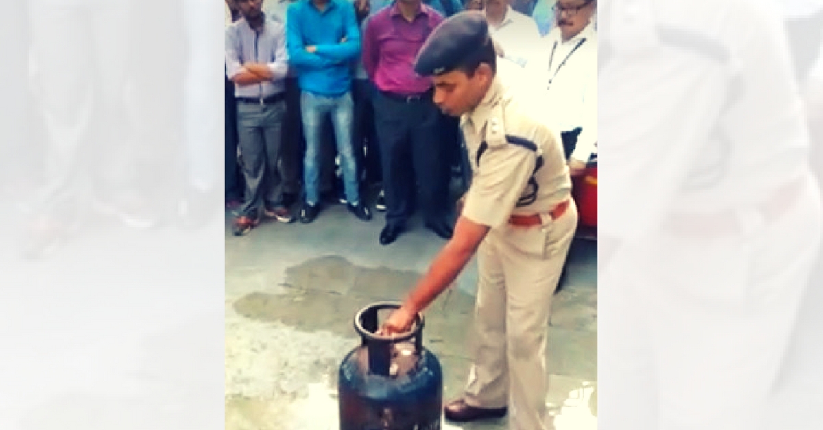 This Cop’s 50-Second Tutorial on Tackling Fire Due to an LPG Leak Can Save Your Life Someday!