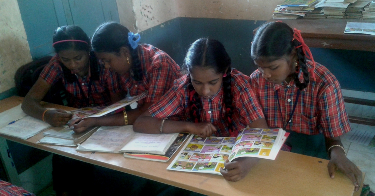 indian high school students reading