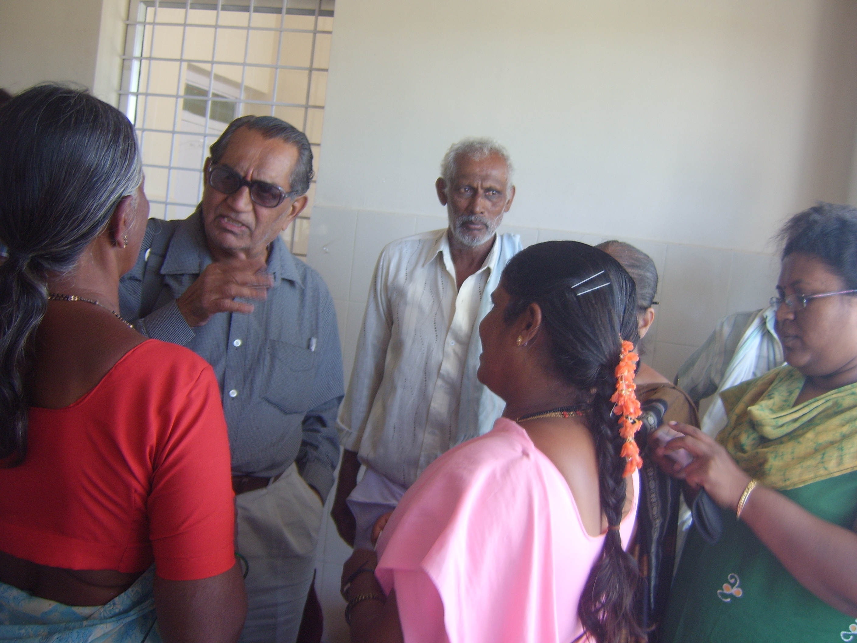 Ramaswamy in serious discussion with family in a hospital