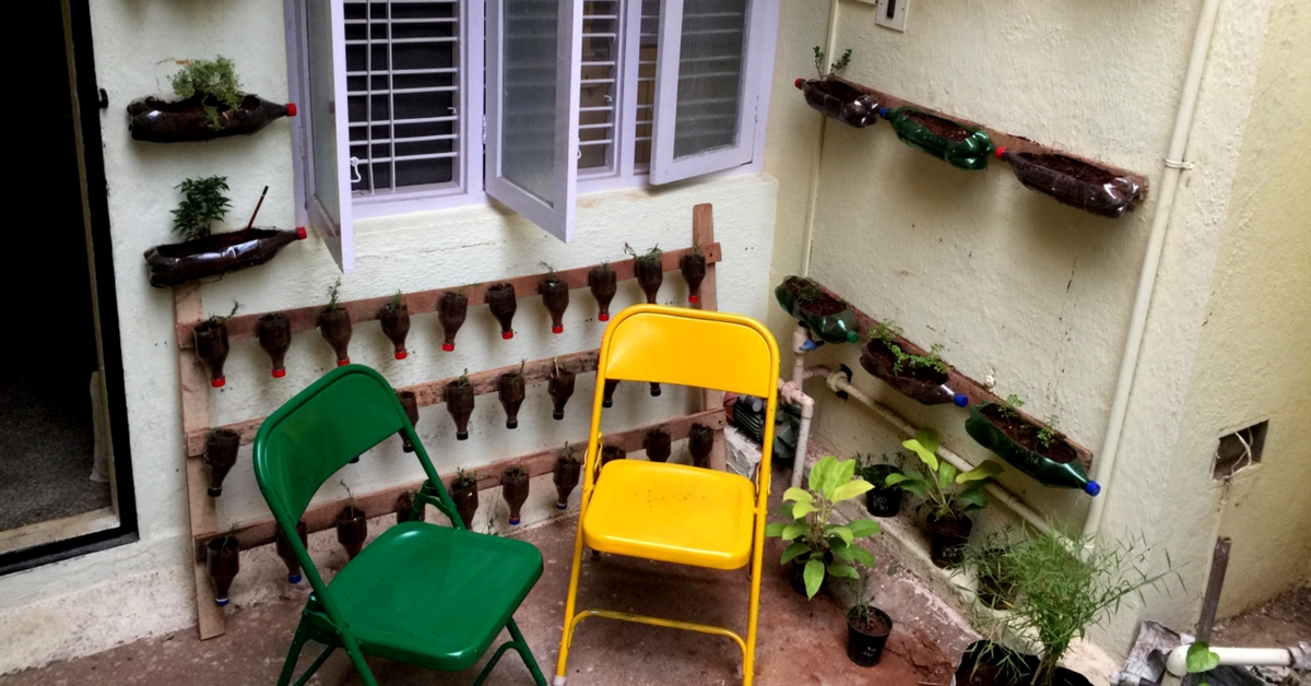 Fighting Poverty, Two Bengaluru Guys Beautify Gardens & Terraces Using Plastic Bottles and Waste